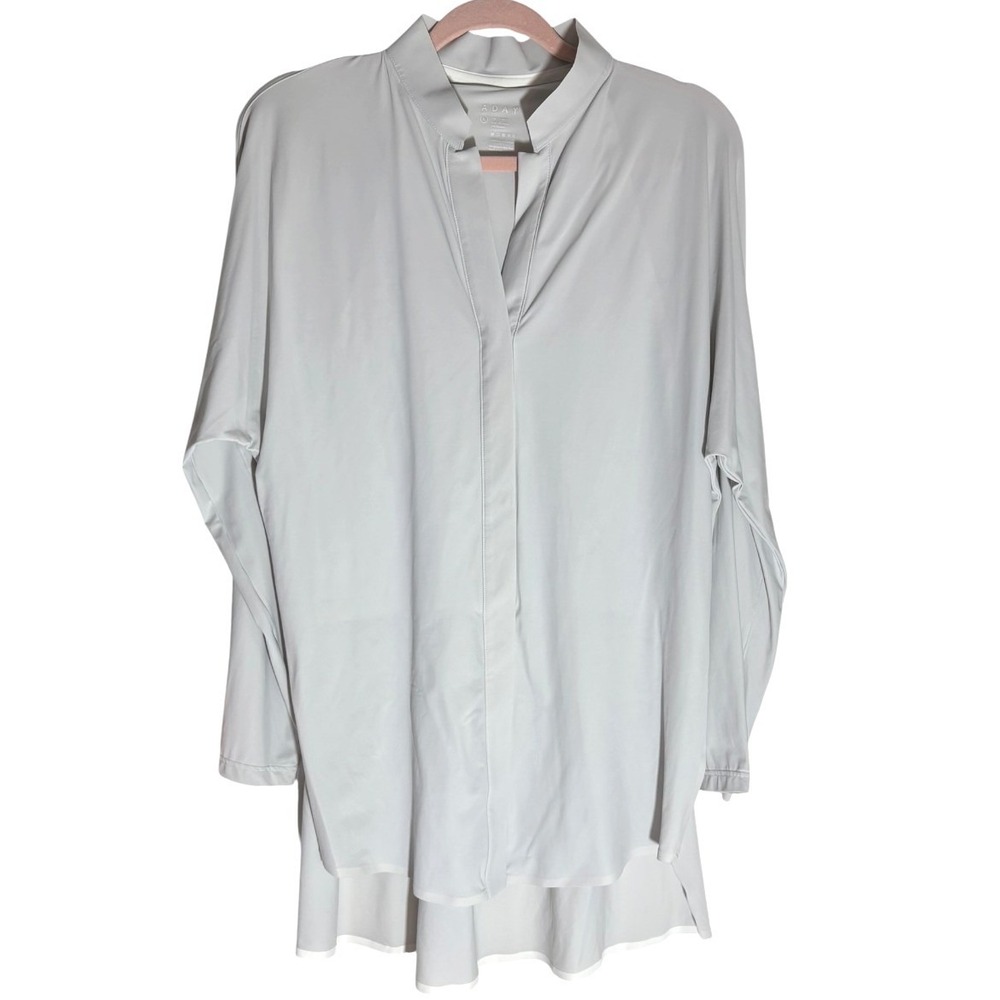 ADay Lt. Grey Something Borrowed Shirt Top sz LG Excellent